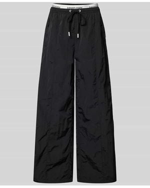 Tommy Hilfiger Regular Fit Trackpants mit Kontraststreifen - Schwarz