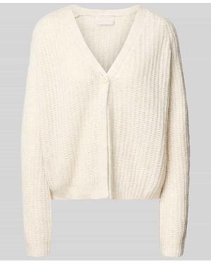 Hemisphere Strickjacke aus Kaschmir-Baumwoll-Mix mit V-Ausschnitt - Natur