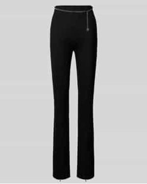 HUGO Stoffen Broek Van Viscose Met Riem - Zwart
