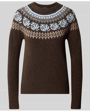 Vero Moda Pullover mit kontrastreichem Rundpasse-Design - Braun