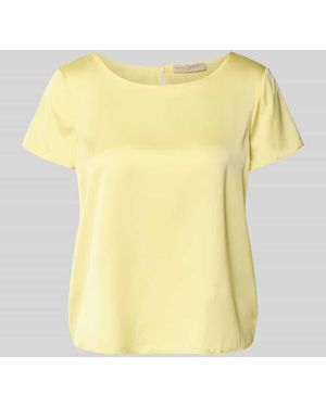Rinascimento Blusenshirt mit Rundhalsausschnitt und abgerundetem Saum - Gelb