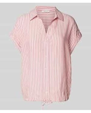Tom Tailor Relaxed Fit Blouse Met Korte Mouwen Van Puur Viscose Met V-hals - Roze