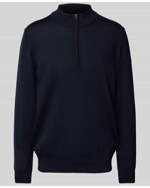 Maerz Strickpullover Mit Gerippten Abschlüssen - Blau