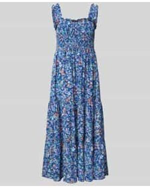 Apricot Midijurk Met Smokdetails En Volantzoom - Blauw