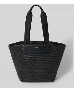 Calvin Klein Shopper Mit Strukturmuster Modell 'Raffia' - Schwarz