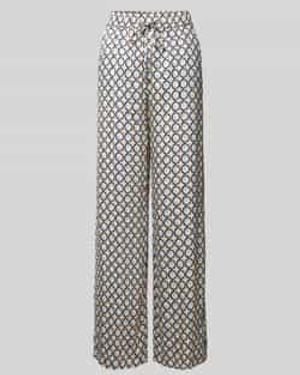 ROSNER Wide Leg Stoffen Broek Met Elastische Band - Wit