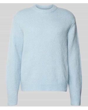 Jack & Jones Strickpullover mit gerippten Abschlüssen Modell 'LIVERPOOL' - Blau