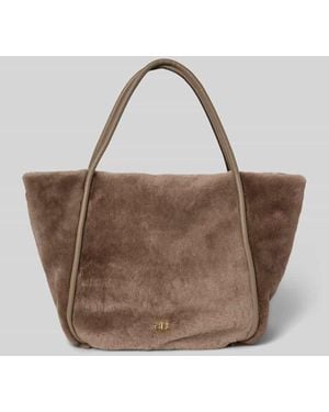 Abro⁺ Shopper mit Fellbesatz Modell 'Willow' - Braun