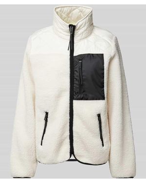 TheJoggConcept Fleecejacke mit Stehkragen Modell 'BERRI' - Weiß