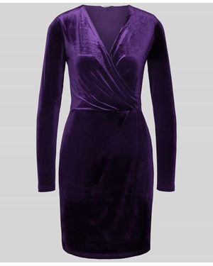 Mbym Knielanges Kleid mit V-Ausschnitt Modell 'MADENA' - Blau