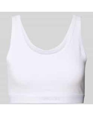 Snocks Bustier Met Elastische Band En Labeldetail - Wit