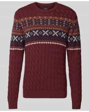 Mcneal Gebreide Pullover Met Ribboorden - Rood