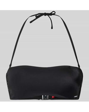 HUGO Bikini-Oberteil mit Label-Schriftzug Modell 'PURE BANDEAU' - Schwarz