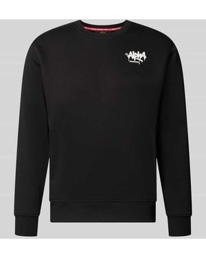 Alpha Industries Regular Fit Sweatshirt aus Baumwoll-Mix - Schwarz
