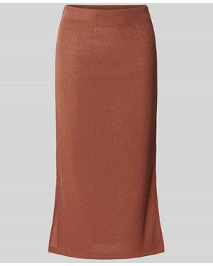 Soya Concept Midirock mit Seitenschlitzen Modell 'Delia' - Braun