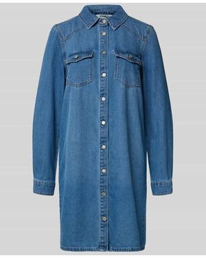 ONLY Oversized Jeanskleid aus Baumwoll-Mix Modell 'LISA' - Blau