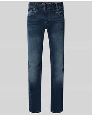 PME LEGEND Regular Fit Jeans mit Logo-Print Modell 'Commander' - Blau
