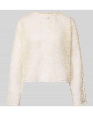 Karo Kauer Longsleeve aus Spitze mit Rundhalsausschnitt - Weiß