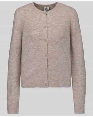 Pieces Regular Fit Strickjacke mit Woll-Anteil Modell 'MALOU' - Natur