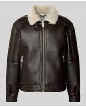 JAKE*S STUDIO MEN Regular Fit Jack Met Kraag Van Imitatiebont - Zwart