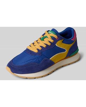 HOFF Sneaker aus Leder-Mix mit Logo-Detail Modell 'City' - Blau