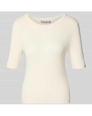 christian berg Sim Fit Strickpullover aus Viskose-Mix mit Zopfmuster - Natur