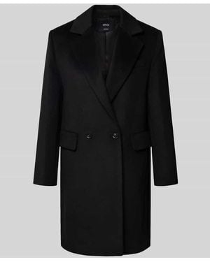 Mango Regular Fit Mantel mit Reverskragen Modell 'DALI' - Schwarz