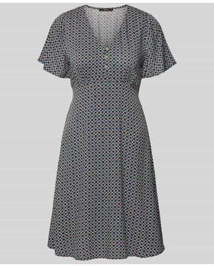 Zero Knielanges Kleid aus Viskose mit V-Ausschnitt - Grau