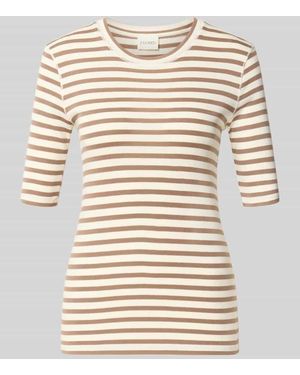 Closed Skinny Fit T-Shirt mit Rundhalsausschnitt - Natur