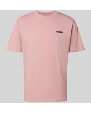 Napapijri T-Shirt mit Logo und Rundhalsausschnitt - Pink