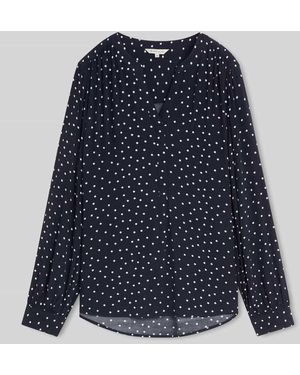 Tom Tailor Relaxed Fit Hemdbluse aus reiner Viskose - Blau