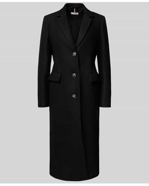 Tommy Hilfiger Regular Fit Wollmantel mit Kaschmir-Anteil - Schwarz