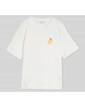 Tom Tailor Regular Fit T-Shirt Van Puur Katoen Met Borduursel - Wit