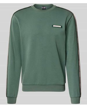 EA7 Sweatshirt mit Label-Details und Rundhalsausschnitt - Grün