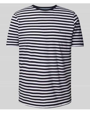 Fynch-Hatton T-Shirt Mit Geripptem Rundhalsausschnitt - Blau