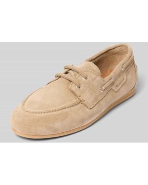 Tamaris Bootsschuhe aus Leder Modell 'SAILING SHOE' - Natur