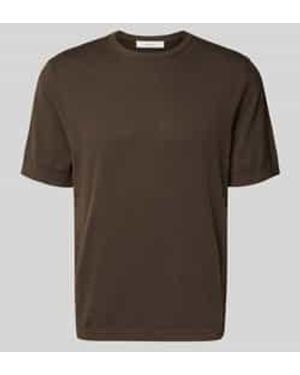 SELECTED Regular Fit T-Shirt Van Pure Biologisch Katoen Model 'Torino' - Bruin