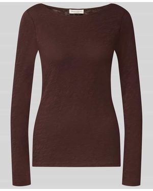 Marc O' Polo Regular Fit Langarmshirt aus reiner Baumwolle - Braun