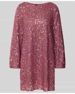 Vero Moda Fließendes Abendkleid mit Paillettenbesatz Modell 'NAJA' - Rot