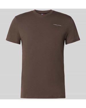 Tommy Hilfiger Regular Fit T-Shirt aus reiner Baumwolle - Braun