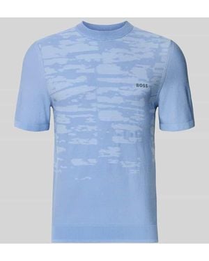 BOSS Regular Fit T-Shirt aus Viskose-Mix Modell 'KN_Globe TS' - Blau