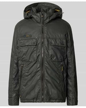 Camel Active Regular Fit Funktionsjacke aus Baumwoll-Mix Modell 'Between Hood Co' - Schwarz