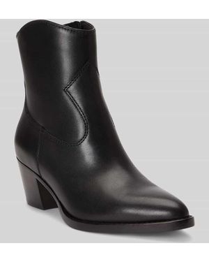 Ralph Lauren Stiefelette aus Kalbvelours mit Cowboy-Absatz - Schwarz