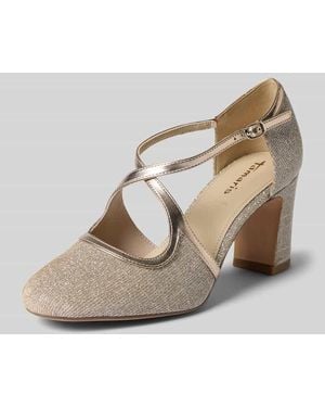 Tamaris Pumps in Leder-Optik - Natur
