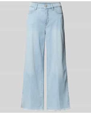 M·a·c Wide Fit Jeans-Culotte Van Katoenmix Model 'Dream' - Blauw