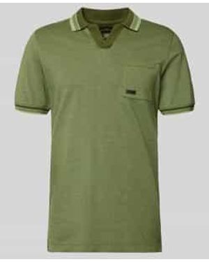 S.oliver Regular Fit Poloshirt Van Puur Katoen Model 'Open Collar Polo' - Groen