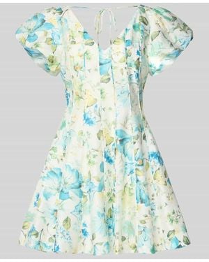 Forever New Ausgestelltes Cocktailkleid aus Lyocell-Mix mit Leinen-Anteil Modell 'CAMDEN' - Blau