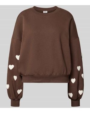 ONLY Regular Fit Sweatshirt aus Baumwoll-Mix Modell 'MACY' - Braun