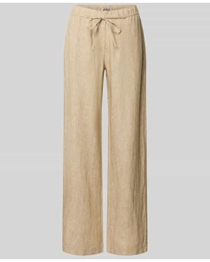 M·a·c Leinenhose mit Bindegürtel Modell 'Chiara Belt' - Natur