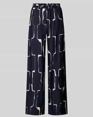 Milano Italy Wide Fit Stoffen Broek Met Elastische Band - Blauw